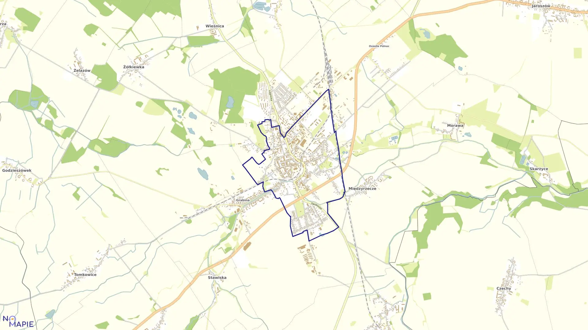 Mapa obrębu Śródmieście Nr3 w gminie Strzegom